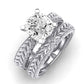 Azalea Moissanite Matching Band Only (does Not Include Engagement Ring) For Ring With Cushion Center whitegold