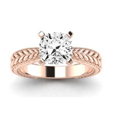 Azalea Moissanite Matching Band Only (does Not Include Engagement Ring) For Ring With Cushion Center rosegold