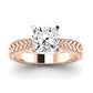 Azalea Moissanite Matching Band Only (does Not Include Engagement Ring) For Ring With Cushion Center rosegold