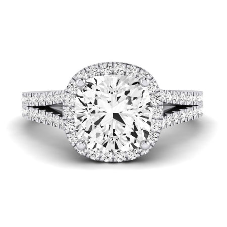 Silene Moissanite Matching Band Only ( Engagement Ring Not Included) For Ring With Cushion Center whitegold