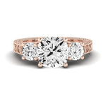 Belladonna Moissanite Matching Band Only (does Not Include Engagement Ring) For Ring With Cushion Center rosegold
