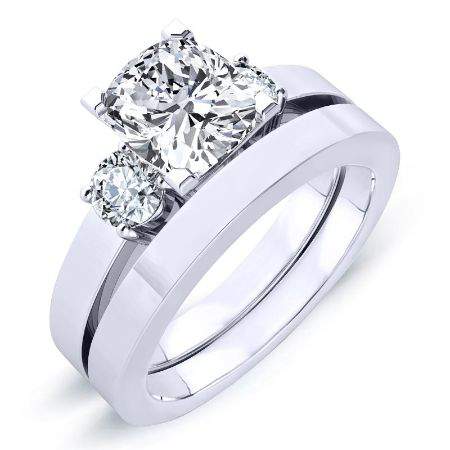 Briarrose Moissanite Matching Band Only (engagement Ring Not Included) For Ring With Cushion Center whitegold