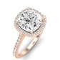 Columbine Moissanite Matching Band Only (does Not Include Engagement Ring) For Ring With Cushion Center rosegold