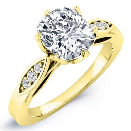 Pieris Moissanite Matching Band Only (engagement Ring Not Included) For Ring With Cushion Center yellowgold