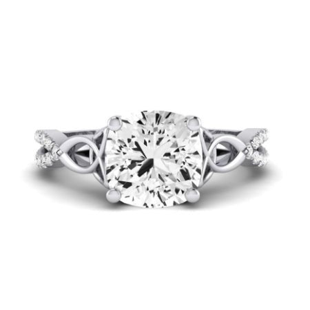 Pavonia Moissanite Matching Band Only (does Not Include Engagement Ring)  For Ring With Cushion Center whitegold