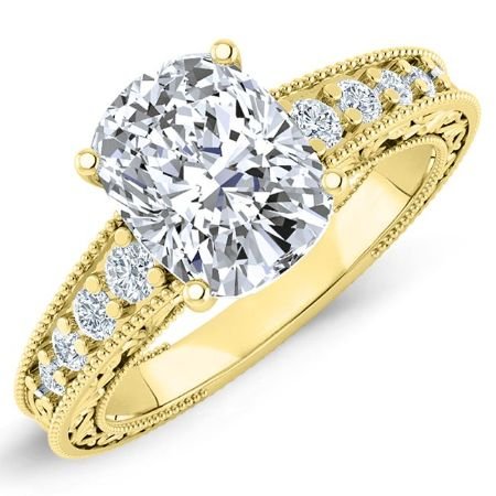 Romy Moissanite Matching Band Only (engagement Ring Not Included) For Ring With Cushion Center yellowgold