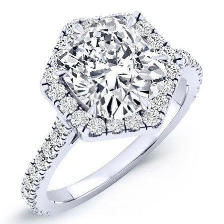 Cypress Moissanite Matching Band Only (engagement Ring Not Included) For Ring With Cushion Center whitegold