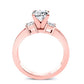 Bellflower Moissanite Matching Band Only (engagement Ring Not Included) For Ring With Cushion Center rosegold