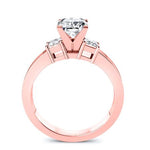 Bellflower Moissanite Matching Band Only (engagement Ring Not Included) For Ring With Cushion Center rosegold