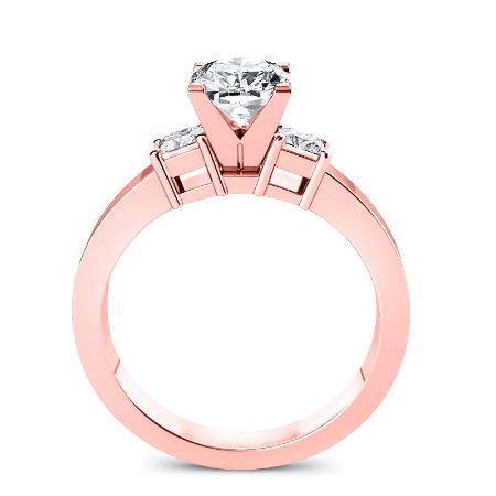 Bellflower Moissanite Matching Band Only (engagement Ring Not Included) For Ring With Cushion Center rosegold