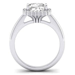 Calla Lily Moissanite Matching Band Only (does Not Include Engagement Ring) For Ring With Cushion Center whitegold