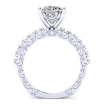 Carmel Moissanite Matching Band Only (engagement Ring Not Included) For Ring With Cushion Center whitegold
