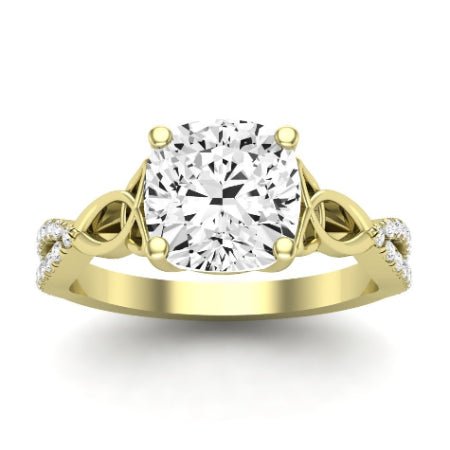 Pavonia Moissanite Matching Band Only (does Not Include Engagement Ring)  For Ring With Cushion Center yellowgold