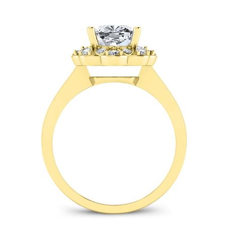 Coralbells Moissanite Matching Band Only (engagement Ring Not Included) For Ring With Cushion Center yellowgold