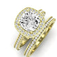 Buttercup Moissanite Matching Band Only (does Not Include Engagement Ring)  For Ring With Cushion Center yellowgold