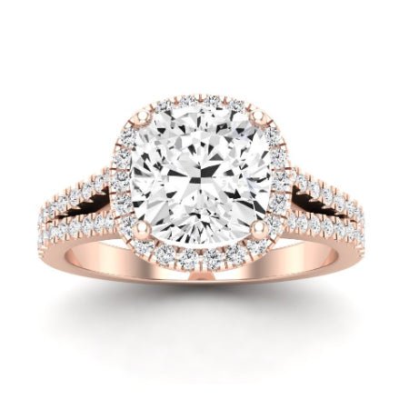 Silene Moissanite Matching Band Only ( Engagement Ring Not Included) For Ring With Cushion Center rosegold