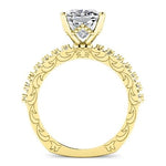 Carmel Moissanite Matching Band Only (engagement Ring Not Included) For Ring With Cushion Center yellowgold