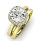 Calla Lily Moissanite Matching Band Only (does Not Include Engagement Ring) For Ring With Cushion Center yellowgold