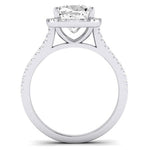 Silene Moissanite Matching Band Only ( Engagement Ring Not Included) For Ring With Cushion Center whitegold