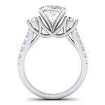 Primrose Moissanite Matching Band Only ( Engagement Ring Not Included) For Ring With Cushion Center whitegold