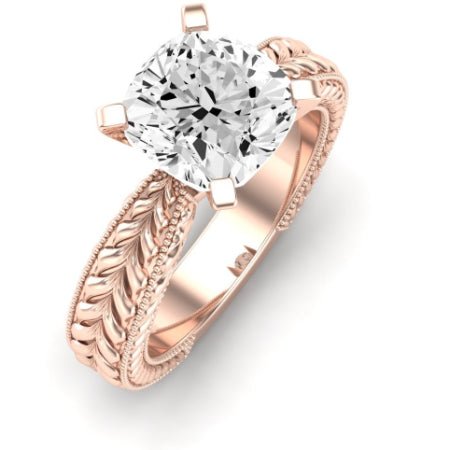 Azalea Moissanite Matching Band Only (does Not Include Engagement Ring) For Ring With Cushion Center rosegold