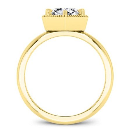 Aspen Moissanite Matching Band Only (engagement Ring Not Included) For Ring With Cushion Center yellowgold