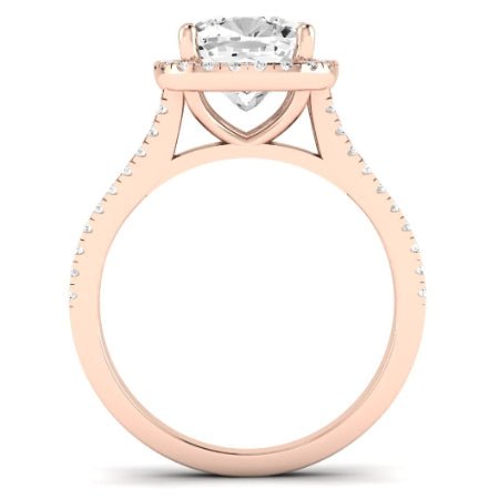 Silene Moissanite Matching Band Only ( Engagement Ring Not Included) For Ring With Cushion Center rosegold