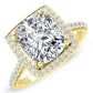 Aster Moissanite Matching Band Only (engagement Ring Not Included) For Ring With Cushion Center yellowgold