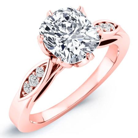 Pieris Moissanite Matching Band Only (engagement Ring Not Included) For Ring With Cushion Center rosegold