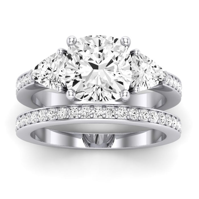 Snowdonia Moissanite Matching Band Only (engagement Ring Not Included) For Ring With Cushion Center whitegold