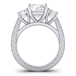 Belladonna Moissanite Matching Band Only (does Not Include Engagement Ring) For Ring With Cushion Center whitegold