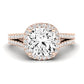 Silene Moissanite Matching Band Only ( Engagement Ring Not Included) For Ring With Cushion Center rosegold