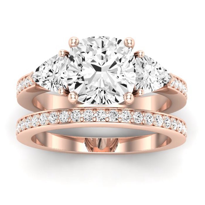 Snowdonia Moissanite Matching Band Only (engagement Ring Not Included) For Ring With Cushion Center rosegold