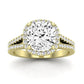 Silene Moissanite Matching Band Only ( Engagement Ring Not Included) For Ring With Cushion Center yellowgold