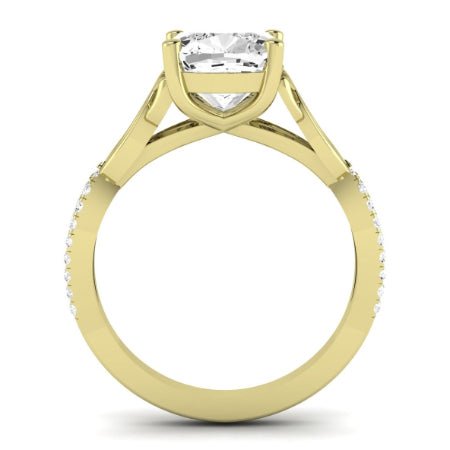 Pavonia Moissanite Matching Band Only (does Not Include Engagement Ring)  For Ring With Cushion Center yellowgold