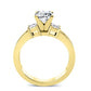 Bellflower Moissanite Matching Band Only (engagement Ring Not Included) For Ring With Cushion Center yellowgold