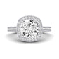 Buttercup Moissanite Matching Band Only (does Not Include Engagement Ring)  For Ring With Cushion Center whitegold