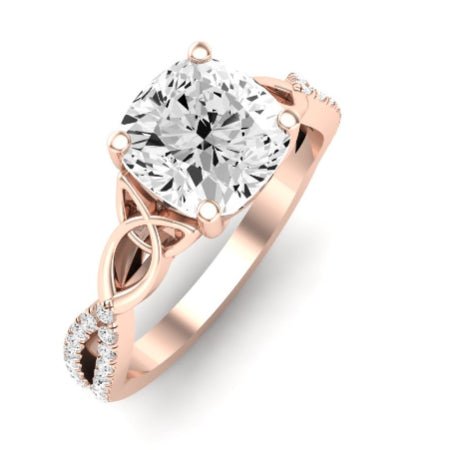 Pavonia Moissanite Matching Band Only (does Not Include Engagement Ring)  For Ring With Cushion Center rosegold