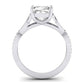 Pavonia Moissanite Matching Band Only (does Not Include Engagement Ring)  For Ring With Cushion Center whitegold