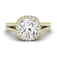 Silene Moissanite Matching Band Only ( Engagement Ring Not Included) For Ring With Cushion Center yellowgold