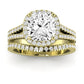 Silene Moissanite Matching Band Only ( Engagement Ring Not Included) For Ring With Cushion Center yellowgold