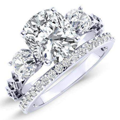 Calix Moissanite Matching Band Only (engagement Ring Not Included) For Ring With Cushion Center whitegold