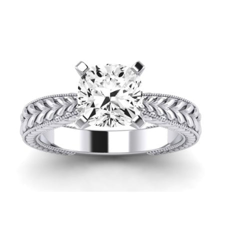 Azalea Moissanite Matching Band Only (does Not Include Engagement Ring) For Ring With Cushion Center whitegold