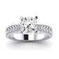 Azalea Moissanite Matching Band Only (does Not Include Engagement Ring) For Ring With Cushion Center whitegold