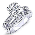Carmel Moissanite Matching Band Only (engagement Ring Not Included) For Ring With Cushion Center whitegold
