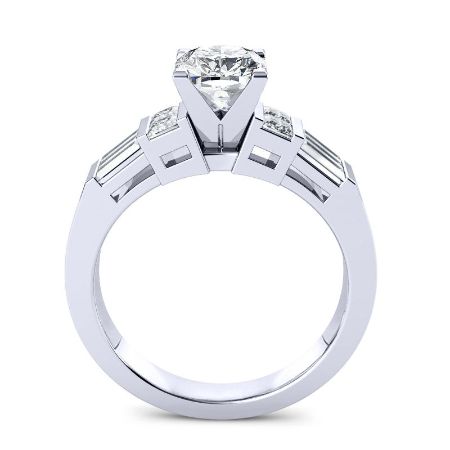 Bluebell Moissanite Matching Band Only (engagement Ring Not Included) For Ring With Cushion Center whitegold