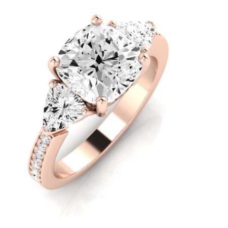 Snowdonia Moissanite Matching Band Only (engagement Ring Not Included) For Ring With Cushion Center rosegold