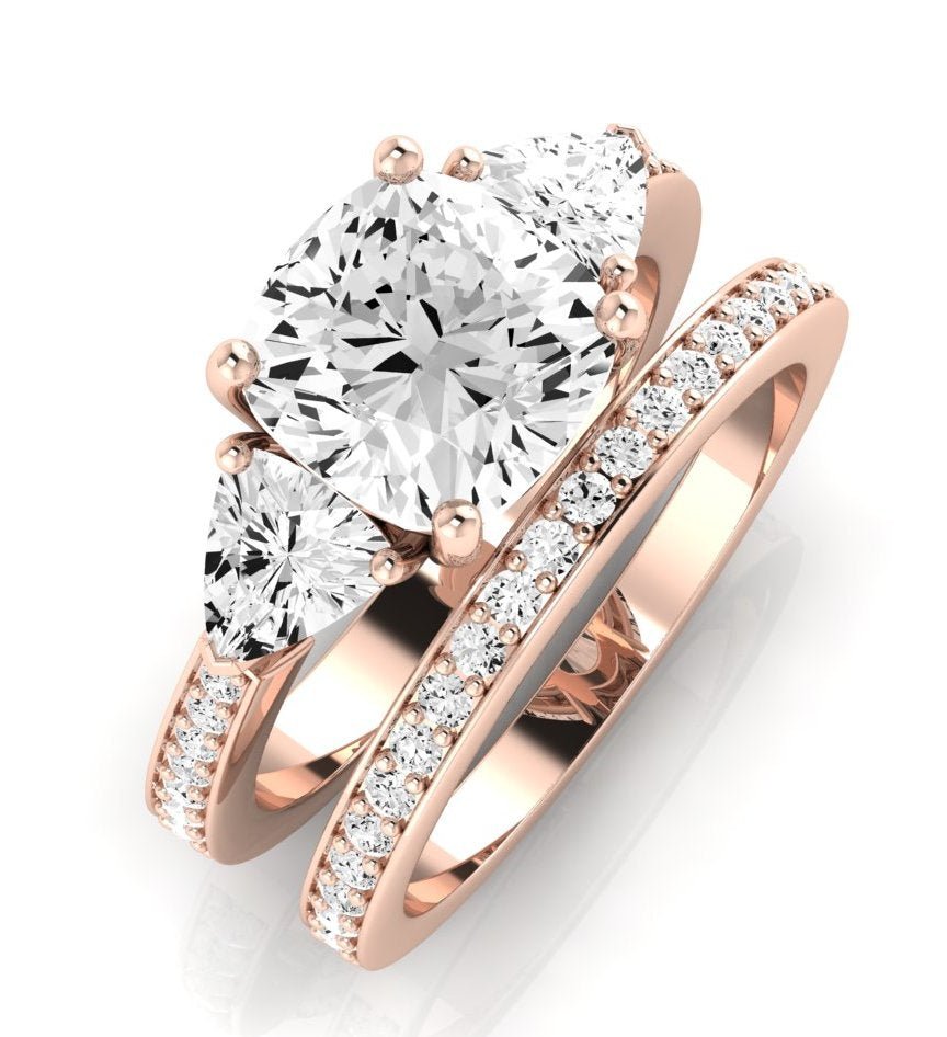 Snowdonia Moissanite Matching Band Only (engagement Ring Not Included) For Ring With Cushion Center rosegold