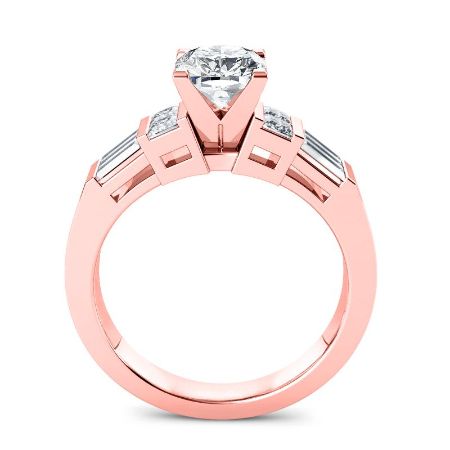 Bluebell Moissanite Matching Band Only (engagement Ring Not Included) For Ring With Cushion Center rosegold