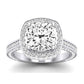 Buttercup Moissanite Matching Band Only (does Not Include Engagement Ring)  For Ring With Cushion Center whitegold